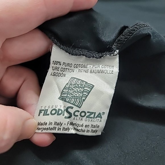 Zanetti Made In Italy Quarter Zip Polo Shirt Mens Size Small Short Sleeve Black - Picture 11 of 12